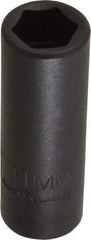 Proto - 3/8" Drive 11mm Deep Thin Wall Impact Socket - 6 Points, 2" OAL - USA Tool & Supply