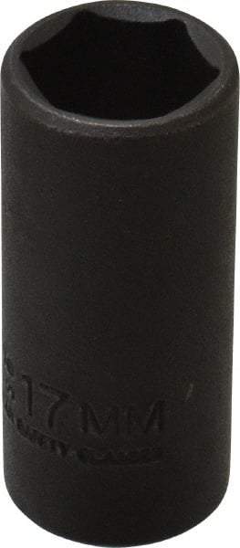 Proto - 3/8" Drive 17mm Deep Thin Wall Impact Socket - 6 Points, 2" OAL - USA Tool & Supply