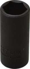 Proto - 3/8" Drive 17mm Deep Thin Wall Impact Socket - 6 Points, 2" OAL - USA Tool & Supply