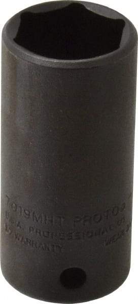 Proto - 3/8" Drive 19mm Deep Thin Wall Impact Socket - 6 Points, 2" OAL - USA Tool & Supply
