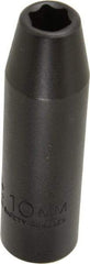 Proto - 1/2" Drive 10mm Deep Thin Wall Impact Socket - 6 Points, 3-1/4" OAL - USA Tool & Supply