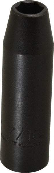 Proto - 1/2" Drive 7/16" Deep Thin Wall Impact Socket - 6 Points, 3-1/4" OAL - USA Tool & Supply