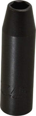 Proto - 1/2" Drive 7/16" Deep Thin Wall Impact Socket - 6 Points, 3-1/4" OAL - USA Tool & Supply
