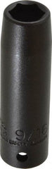 Proto - 1/2" Drive 9/16" Deep Thin Wall Impact Socket - 6 Points, 3-1/4" OAL - USA Tool & Supply