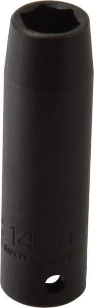 Proto - 1/2" Drive 14mm Deep Thin Wall Impact Socket - 6 Points, 3-1/4" OAL - USA Tool & Supply