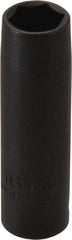 Proto - 1/2" Drive 16mm Deep Thin Wall Impact Socket - 6 Points, 3-1/4" OAL - USA Tool & Supply