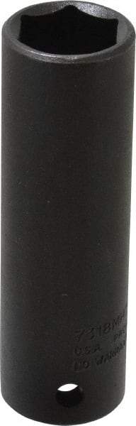 Proto - 1/2" Drive 18mm Deep Thin Wall Impact Socket - 6 Points, 3-1/4" OAL - USA Tool & Supply