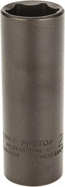 Proto - 1/2" Drive 21mm Deep Thin Wall Impact Socket - 6 Points, 3-1/2" OAL - USA Tool & Supply