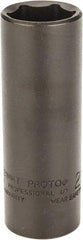 Proto - 1/2" Drive 21mm Deep Thin Wall Impact Socket - 6 Points, 3-1/2" OAL - USA Tool & Supply