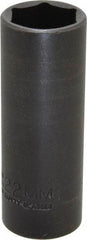 Proto - 1/2" Drive 22mm Deep Thin Wall Impact Socket - 6 Points, 3-1/2" OAL - USA Tool & Supply