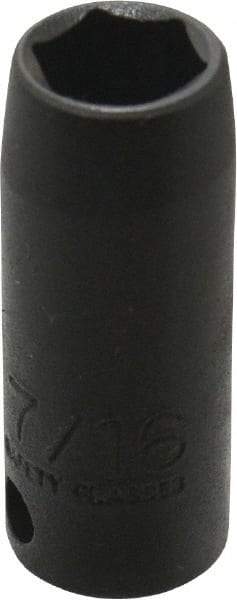 Proto - 3/8" Drive 7/16" Deep Thin Wall Impact Socket - 6 Points, 1-3/4" OAL - USA Tool & Supply