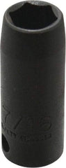 Proto - 3/8" Drive 7/16" Deep Thin Wall Impact Socket - 6 Points, 1-3/4" OAL - USA Tool & Supply