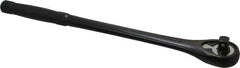 Proto - 1/2" Drive Pear Head Standard Ratchet - Black Oxide Finish, 15" OAL, 45 Gear Teeth, Standard Knurled Handle, Standard Head - USA Tool & Supply