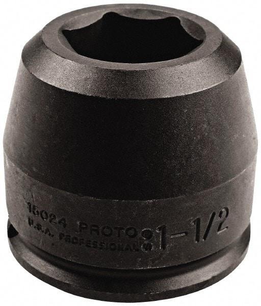 Proto - 1-1/2" Drive 1-7/8" Standard Impact Socket - 6 Points, 5-3/4" OAL - USA Tool & Supply