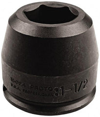 Proto - 1-1/2" Drive 1-3/4" Standard Impact Socket - 6 Points, 5-3/4" OAL - USA Tool & Supply