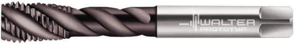Walter-Prototyp - 7/16-20 UNF 3 Flute 2B Modified Bottoming Spiral Flute Tap - Powdered Metal, Hardlube Finish, 100mm OAL, Right Hand Flute, Right Hand Thread, Series AEP2356302 - USA Tool & Supply