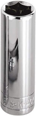 SK - 1/8", 1/4" Drive, Deep Hand Socket - 6 Points, Steel, Chrome Finish - USA Tool & Supply