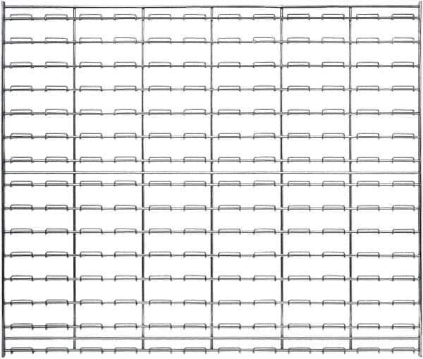 Quantum Storage - 36" Wide x 30" High, Chrome Louvered Bin Panel - Use with Stack and Hang Bins - USA Tool & Supply