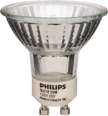 Philips - 35 Watt Halogen Commercial/Industrial 2 Pin Lamp - 2,750°K Color Temp, 265 Lumens, 120 Volts, Dimmable, Twistline, 3,000 hr Avg Life - USA Tool & Supply