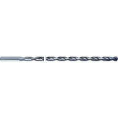 Guhring - #28 135° Parabolic Flute Solid Carbide Screw Machine Drill Bit - TiAlN Finish, Right Hand Cut, 176mm Flute Length, 216mm OAL, Straight Shank, Through Coolant - USA Tool & Supply