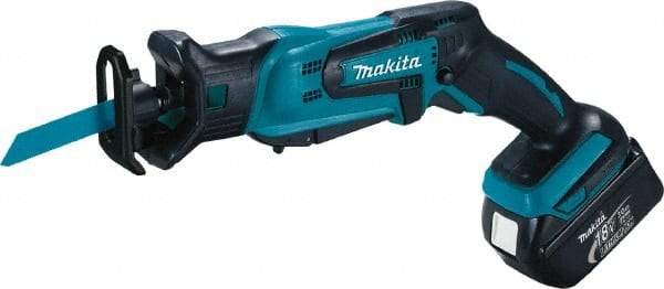 Makita - 18V, 0 to 3,000 SPM, Cordless Reciprocating Saw - 1/2" Stroke Length, 16" Saw Length, 2 Lithium-Ion Batteries Included - USA Tool & Supply