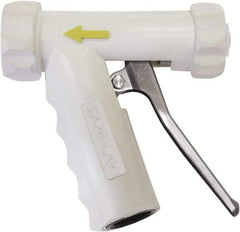 SANI-LAV - 3/4" Pipe, Insulated, Grade 304 Stainless Steel Adjustable Spray Pattern Nozzle - White, 3/4 GHT Connection, 7 Gal per min at 100 psi, 3/4 GHT, 3/4" Orifice Diam, For Use With Water - USA Tool & Supply