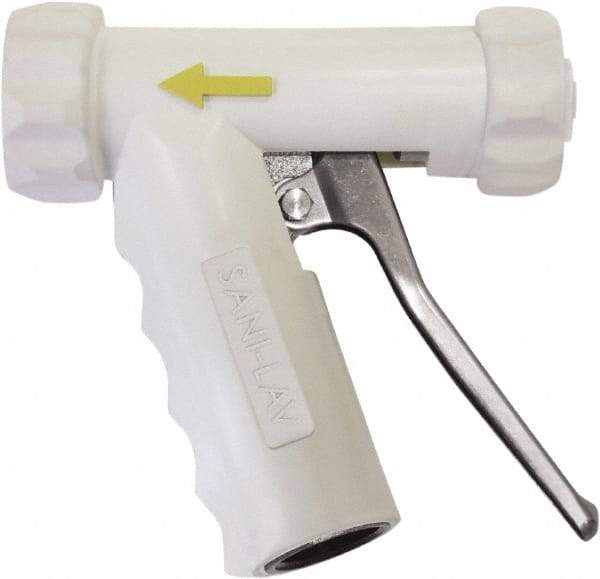 SANI-LAV - 3/4" Pipe, Insulated, Grade 6061-T6 Aluminum Adjustable Spray Pattern Nozzle - White, 3/4 GHT Connection, 7 Gal per min at 100 psi, 3/4 GHT, 3/4" Orifice Diam, For Use With Water - USA Tool & Supply