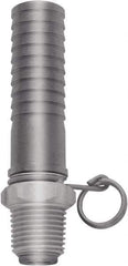 SANI-LAV - 1/2 NPT Thread Hose Barb x Male Swivel NPT Connector - 5/8" ID Hose x 0.8" OD Hose, Stainless Steel - USA Tool & Supply