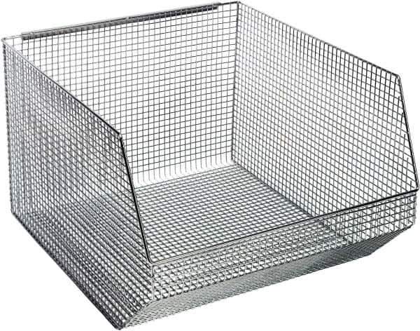 Quantum Storage - 175 Lb. Load Capacity, 18-1/2" Deep, Chrome Hopper Stacking Bin - 11-1/8" High x 17-1/8" Wide x 18-1/2" Long - USA Tool & Supply