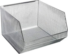 Quantum Storage - 175 Lb. Load Capacity, 18-1/2" Deep, Chrome Hopper Stacking Bin - 11-1/8" High x 17-1/8" Wide x 18-1/2" Long - USA Tool & Supply