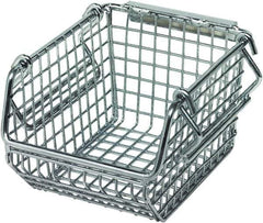 Quantum Storage - 175 Lb. Load Capacity, 5-1/4" Deep, Chrome Hopper Stacking Bin - 3" High x 4-1/4" Wide x 5-1/4" Long - USA Tool & Supply