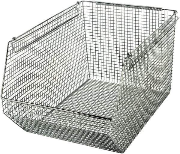 Quantum Storage - 175 Lb. Load Capacity, 18-1/2" Deep, Chrome Hopper Stacking Bin - 10-1/8" High x 11" Wide x 18-1/2" Long - USA Tool & Supply