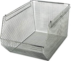 Quantum Storage - 175 Lb. Load Capacity, 18-1/2" Deep, Chrome Hopper Stacking Bin - 10-1/8" High x 11" Wide x 18-1/2" Long - USA Tool & Supply