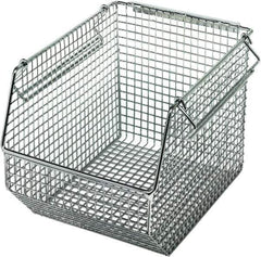 Quantum Storage - 175 Lb. Load Capacity, 10-1/2" Deep, Chrome Hopper Stacking Bin - 7" High x 8" Wide x 10-1/2" Long - USA Tool & Supply