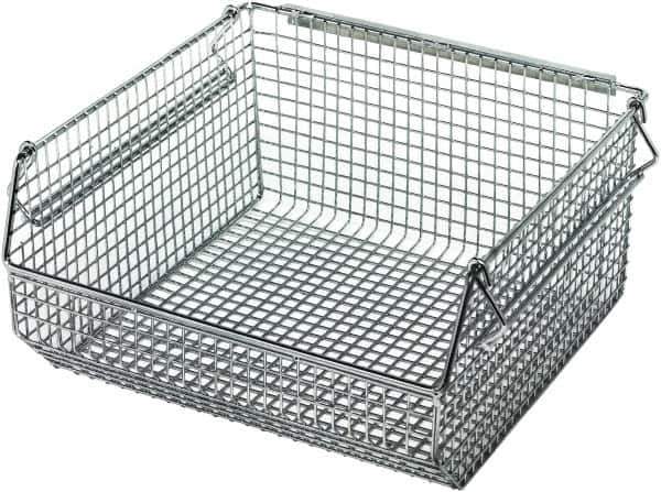 Quantum Storage - 175 Lb. Load Capacity, 10-3/4" Deep, Chrome Hopper Stacking Bin - 5" High x 11" Wide x 10-3/4" Long - USA Tool & Supply