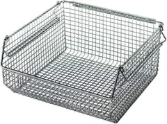 Quantum Storage - 175 Lb. Load Capacity, 10-3/4" Deep, Chrome Hopper Stacking Bin - 5" High x 11" Wide x 10-3/4" Long - USA Tool & Supply