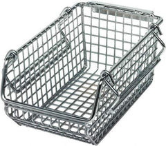 Quantum Storage - 175 Lb. Load Capacity, 7-1/4" Deep, Chrome Hopper Stacking Bin - 3" High x 4-1/4" Wide x 7-1/4" Long - USA Tool & Supply