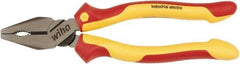 Wiha - 8" OAL, 1-13/16" Jaw Length, 1-5/32" Jaw Width, Insulated Slip Joint Pliers - Combination Pliers Tool - USA Tool & Supply