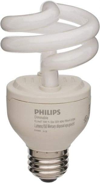 Philips - 14 Watt Fluorescent Residential/Office Medium Screw Lamp - 2,700°K Color Temp, 950 Lumens, 120 Volts, EL/mDT, 10,000 hr Avg Life - USA Tool & Supply