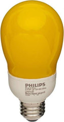 Philips - 14 Watt Fluorescent Residential/Office Medium Screw Lamp - 2,700°K Color Temp, 600 Lumens, 120 Volts, A19, 8,000 hr Avg Life - USA Tool & Supply