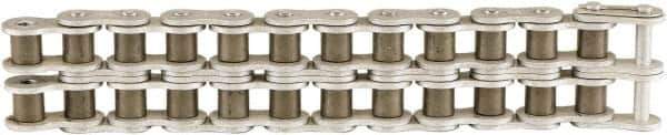 U.S. Tsubaki - 1-1/2" Pitch, ANSI 120-2, Double Strand Roller Chain - Chain No. 120-2, 12,300 Lb. Capacity, 10 Ft. Long, 7/8" Roller Diam, 1" Roller Width - USA Tool & Supply