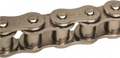 U.S. Tsubaki - 5/8" Pitch, ANSI 50, Single Strand Roller Chain - Chain No. 50NP, 7,050 Lb. Capacity, 10 Ft. Long, 0.4" Roller Diam, 3/8" Roller Width - USA Tool & Supply