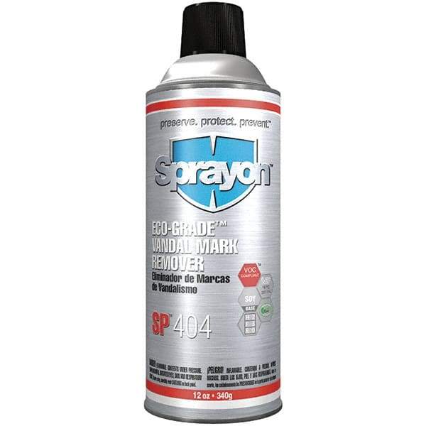 Sprayon - 12 oz Aerosol Can Graffiti/Vandal Mark Remover - VOC Content g/L 486, Removes Paint, Ink, Crayon, Marker & Scuff Marks - USA Tool & Supply