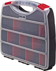Quantum Storage - 12-1/2" Wide x 3" High x 10" Deep, Double Sided Small Parts Organizer - Polypropylene Frame, 30 Compartments - USA Tool & Supply