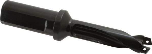 Allied Machine and Engineering - Series 18, 18 to 19.99mm Diam, 1" Diam Straight Shank with Flange, Straight Flute Spade Drill - 2-3/8" Max Depth, 3-45/64" Body Length, 5-63/64" OAL, Standard Length, Through Coolant - USA Tool & Supply