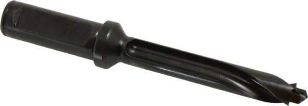 Allied Machine and Engineering - Series 14, 14 to 14.99mm Diam, 3/4" Diam Straight Shank with Flange, Straight Flute Spade Drill - 2-61/64" Max Depth, 4-1/32" Body Length, 6-1/16" OAL, Standard Length, Through Coolant - USA Tool & Supply
