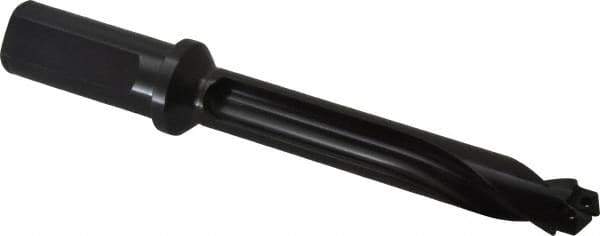 Allied Machine and Engineering - Series 20, 20 to 21.99mm Diam, 1" Diam Straight Shank with Flange, Straight Flute Spade Drill - 4-11/32" Max Depth, 5-11/16" Body Length, 7-61/64" OAL, Standard Length, Through Coolant - USA Tool & Supply