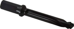 Allied Machine and Engineering - Series 20, 20 to 21.99mm Diam, 1" Diam Straight Shank with Flange, Straight Flute Spade Drill - 4-11/32" Max Depth, 5-11/16" Body Length, 7-61/64" OAL, Standard Length, Through Coolant - USA Tool & Supply