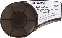 Brady - 3/4" Wide x 168" Long, Translucent & White Vinyl Tape - For BMP21 Plus Portable Label Printer, IDPAL Handheld Label Maker - USA Tool & Supply