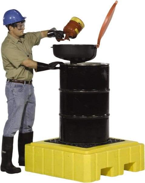 UltraTech - 62 Gal Sump, 800 Lb Capacity, 1 Drum, Polyethylene Spill Deck or Pallet - 40" Long x 40" Wide x 12" High, Liftable Fork, Drain Included, Low Profile, 1 Tank Drum Configuration - USA Tool & Supply